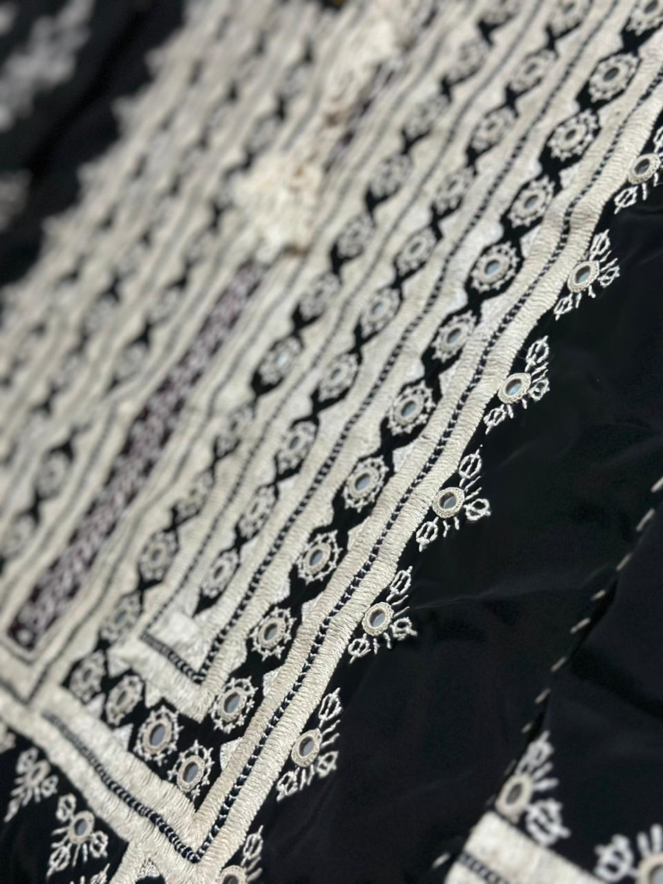 black - white - traditonal embroidery women